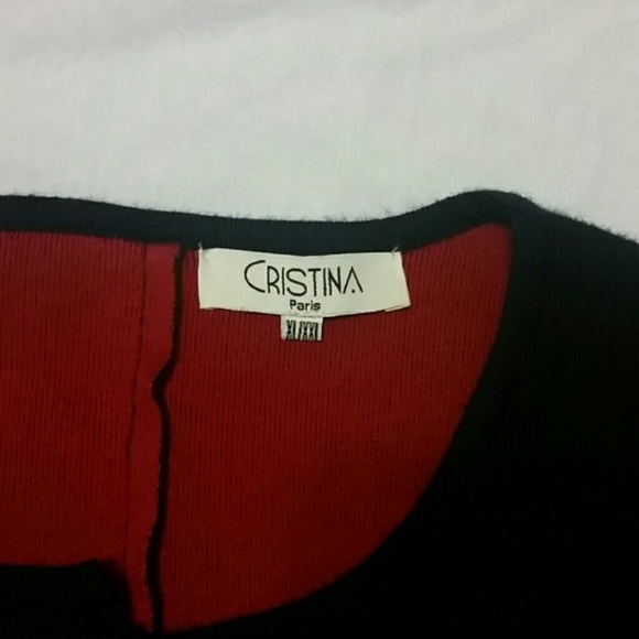 Cristina Paris blue & red open cardigan sz XL NWT - Picture 4 of 4